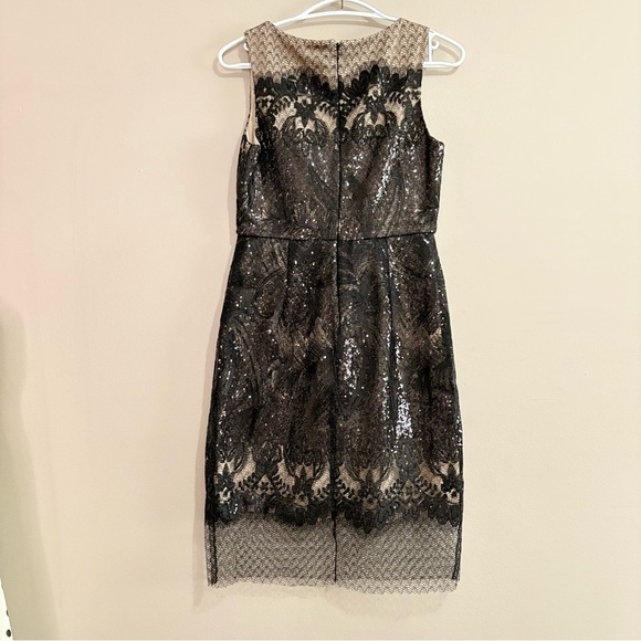 Julia Jordan Black & Nude Cocktail Dress Intricate Sequin Gorgeous Lace - Picture 10 of 16